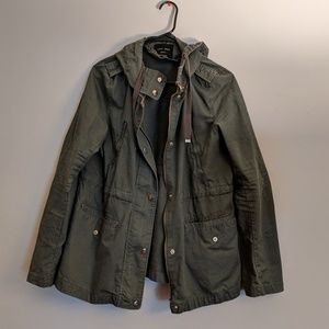 Moss Green Love Tree Light Jacket with hoodie
